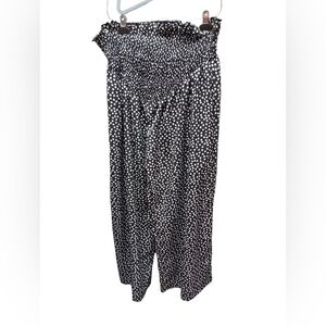 SHEIN Monochrome Polka Dot Wide Leg Jumpsuit